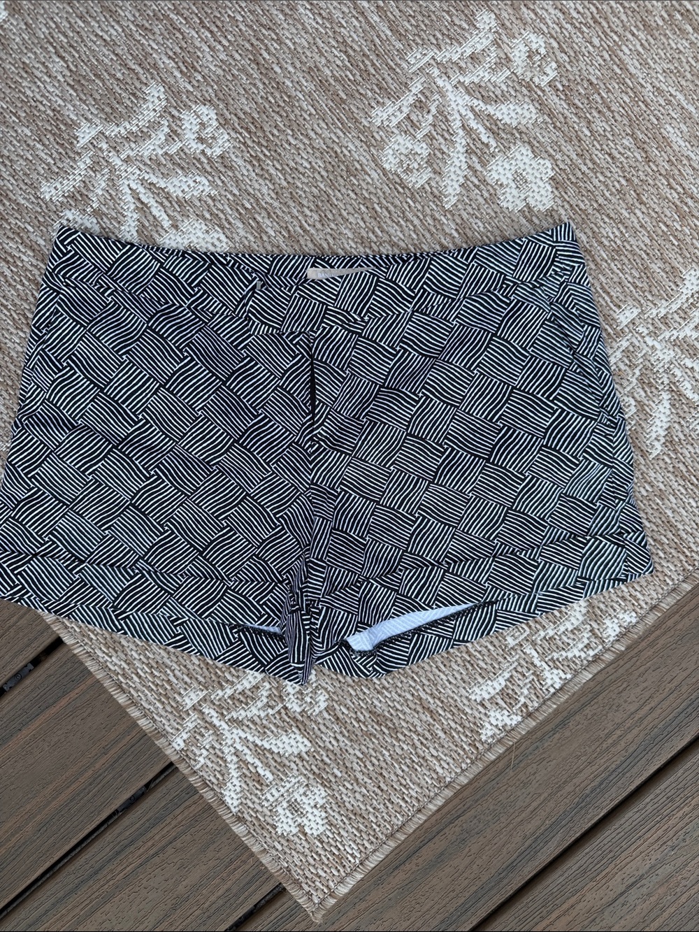 Banana Republic Black and White Geometric Bike Shorts